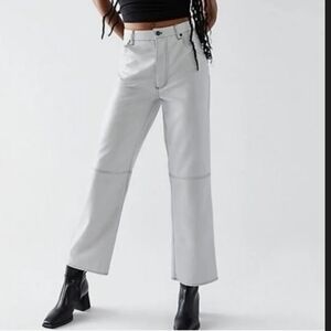 We The Free Light Gray Faux Leather Pant Size 4